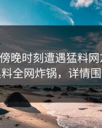 网红在傍晚时刻遭遇猛料网友炸锅，黑料全网炸锅，详情围观