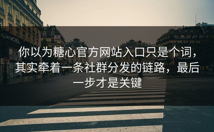 你以为糖心官方网站入口只是个词,其实牵着一条社群分发的链路,最后一步才是关键 你以为糖心官方网站入口只是个词,其实牵着一条社群分发的链路,最后一步才是关键